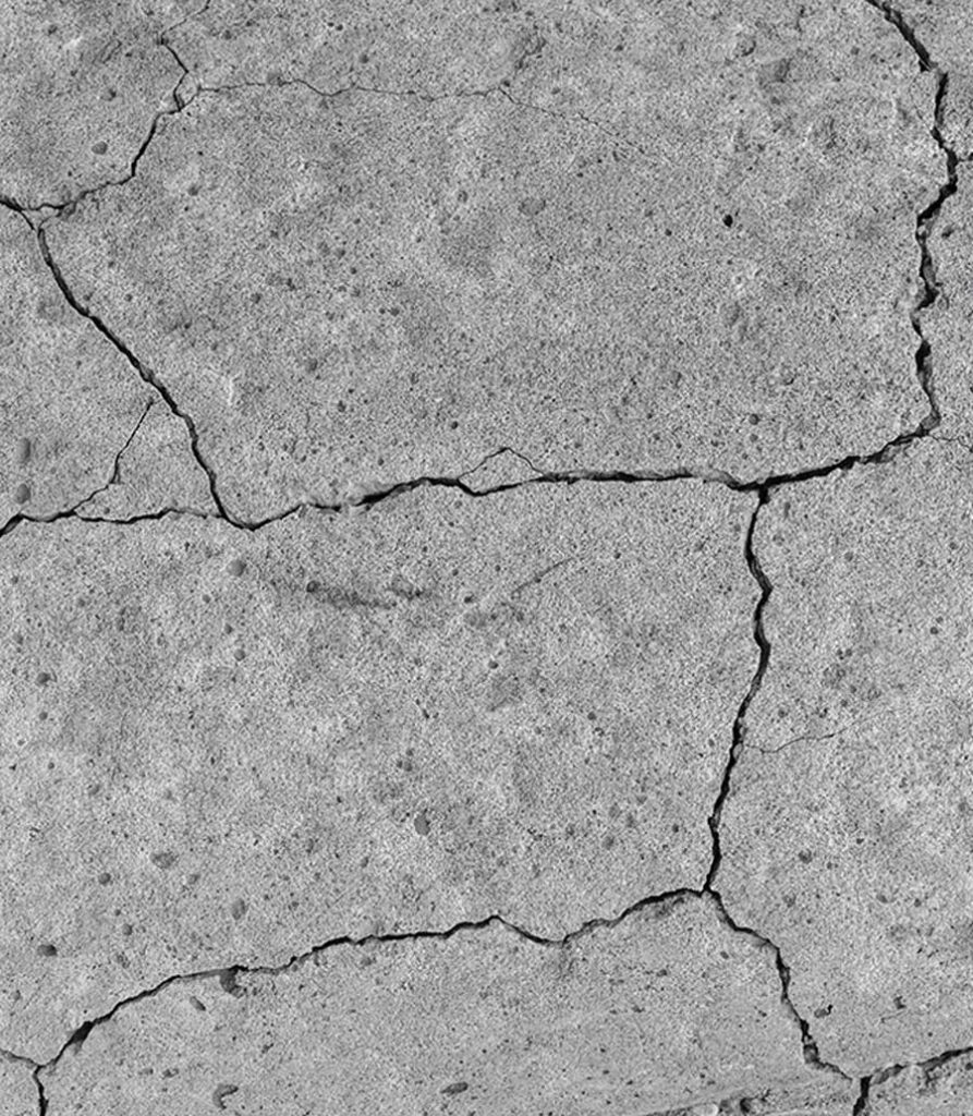 Cracked concrete.